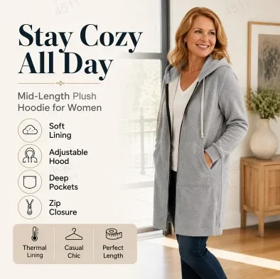 💕Women Casual Zip up Fleece Hoodies