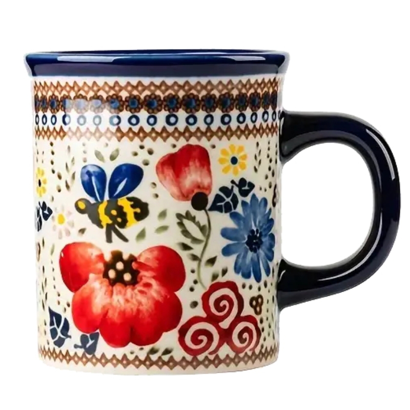 Hand-Painted Floral Ceramic Coffee Mug