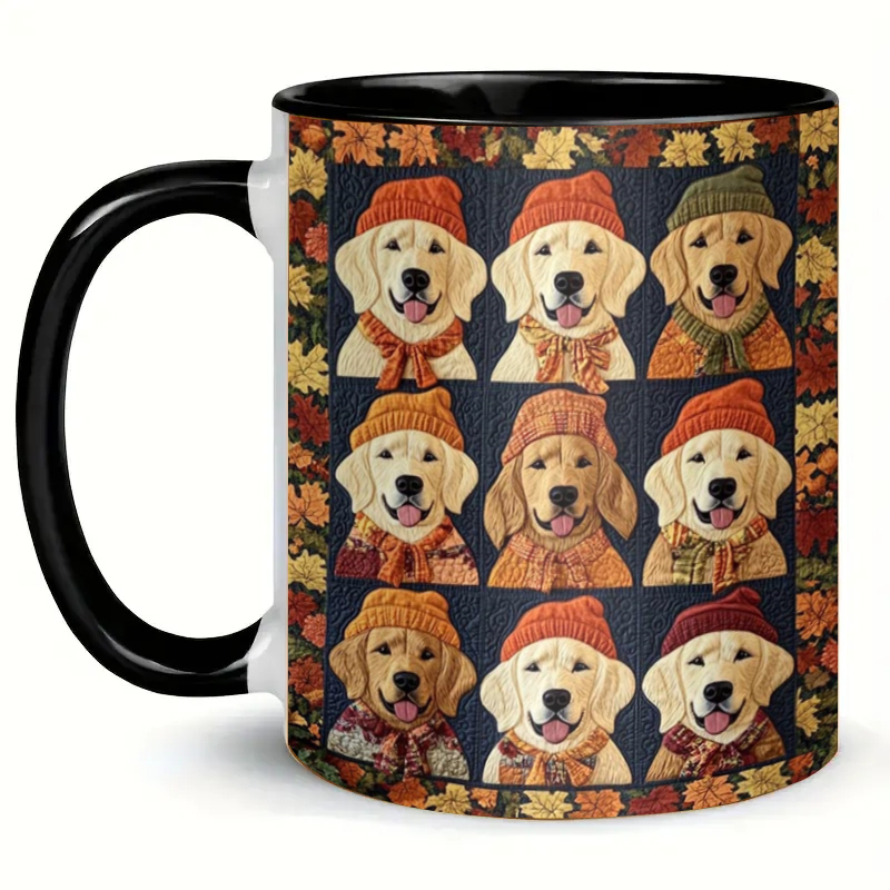 Autumn Golden Retriever Ceramic Coffee Mug