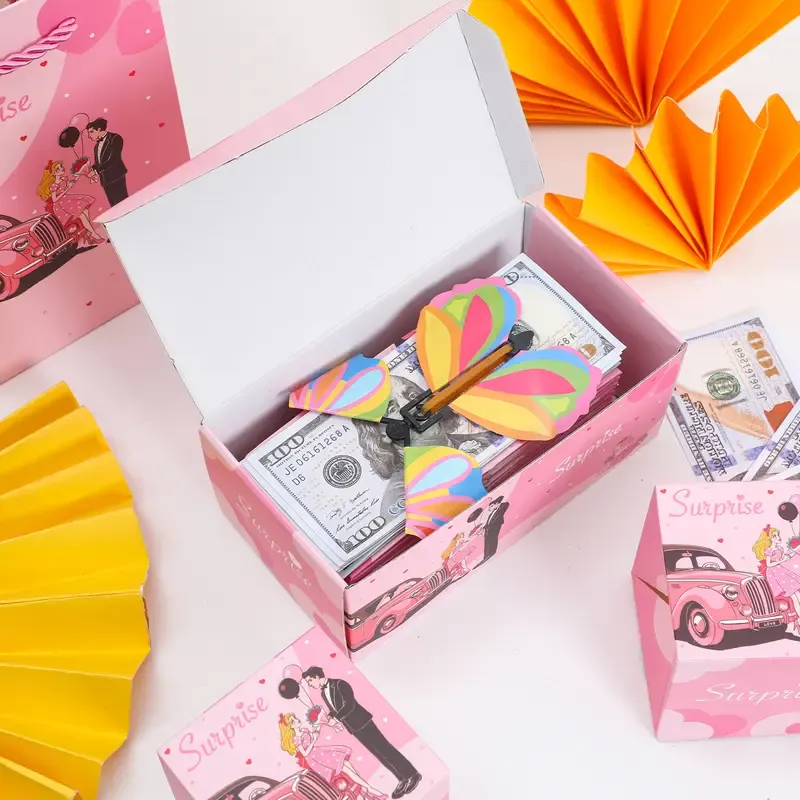 💕🎁20 Bounces Surprise Gift Box with Flying Butterfly Toys Explosio