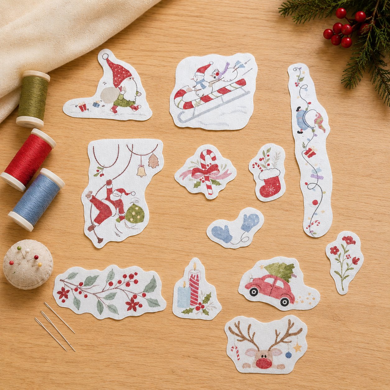 🎁Christmas Santa Xmas Theme Patterns Embroidery Patterns - Stick & Stitch For Beginners