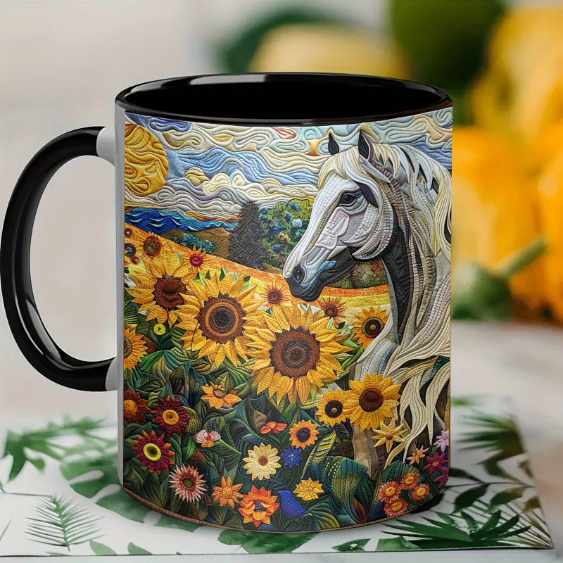 Sunflower & Horse Coffee Mug