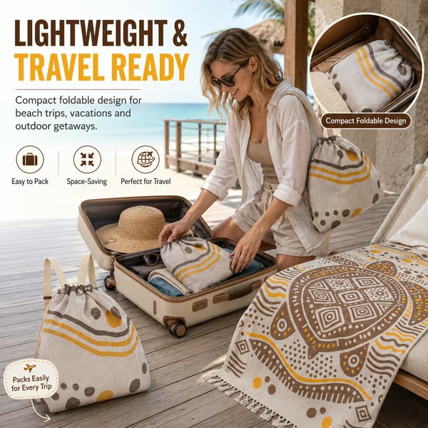 Multifunctional 2-in-1 Sand-Resistant Towel Bag for Outdoor & Travel Use
