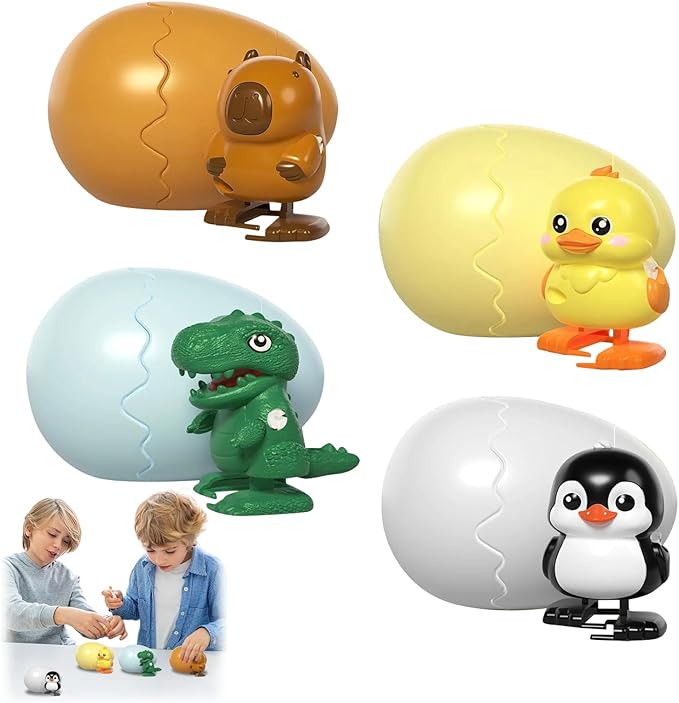 2026 New 4 PCS Wind Up Surprise Eggs, Animal Hatching Surprise Egg Toy