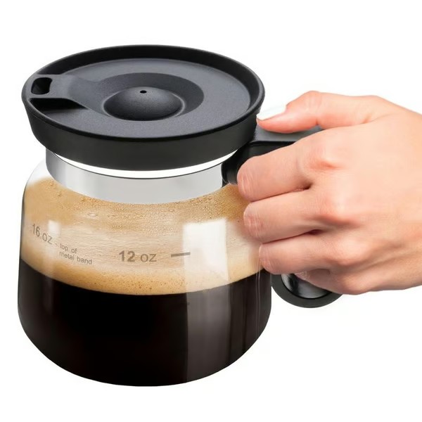 💖☕ 16 Oz Coffee Pot Style Glass Coffee Mug, Cute Aesthetic Clear Cup for Coffee Lovers