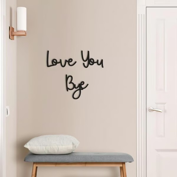 "Love you Bye" ✨Wooden Wall Hanging Sign Decoration - No Wall Damage