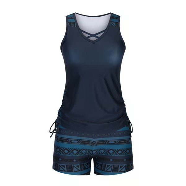 Miraclesuit Women's Tummy Control Tankini Set with Built-In Bra – Flattering Boho Swimwear with Shorts🔥 Buy 2 Free Shipping
