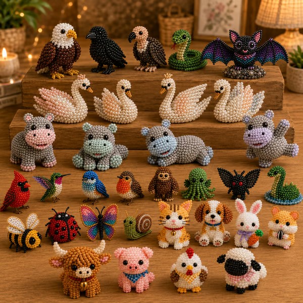 ✨ Tiny 3D Beaded Animal DIY Kit