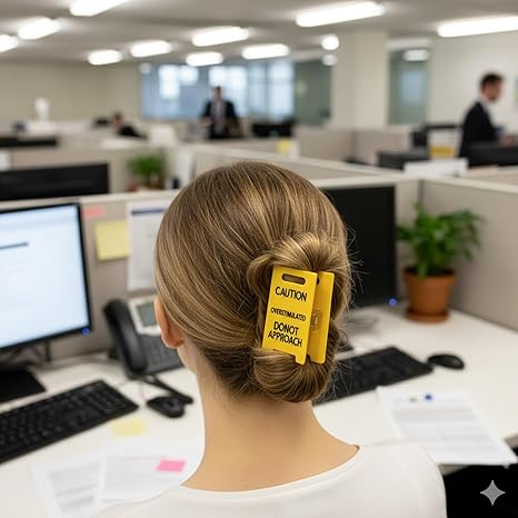 Overstimulated Caution Sign Hair Claw Clips