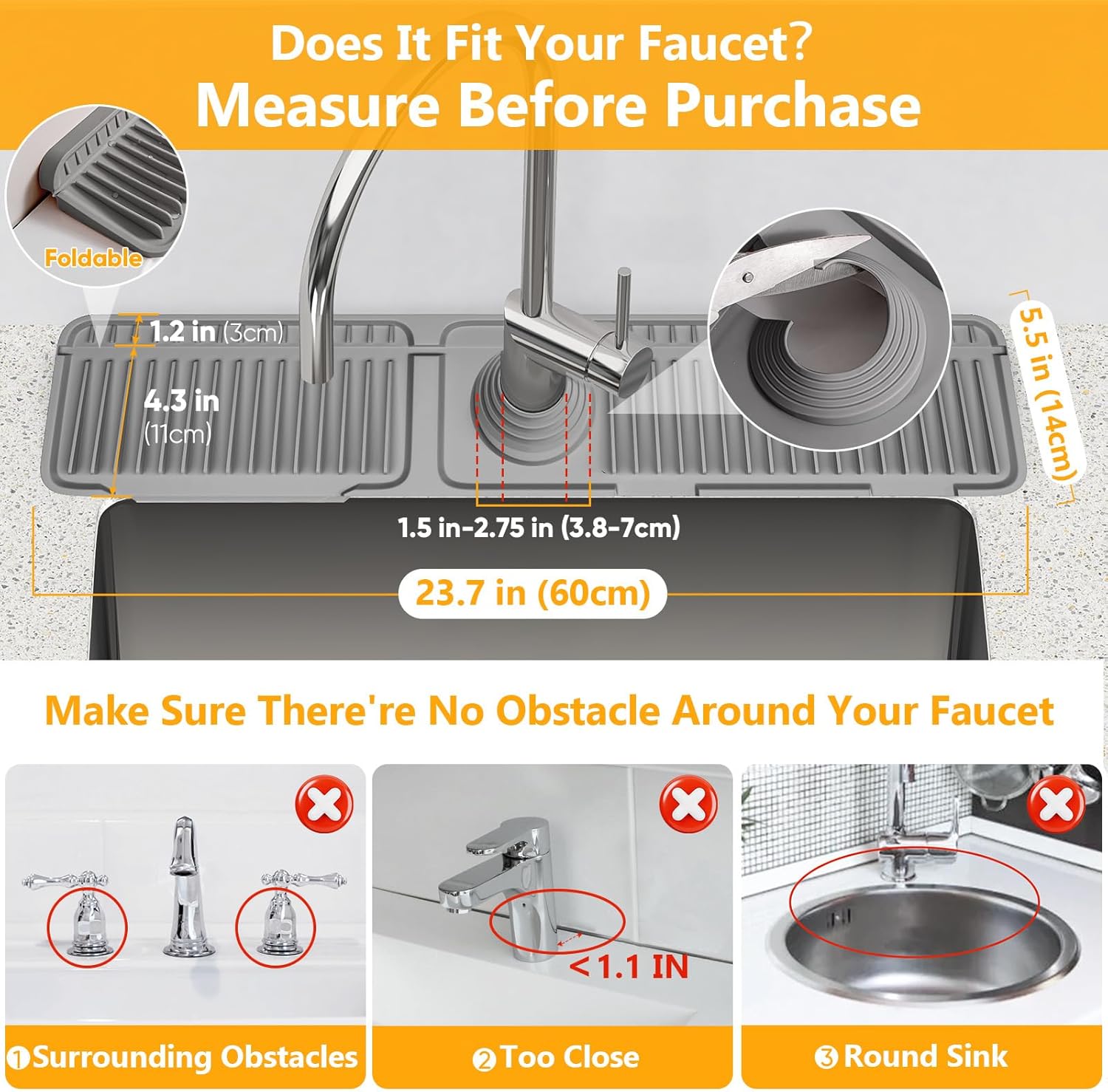 Kitchen Sink Faucet Mat