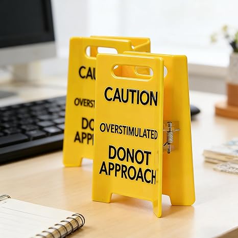 Overstimulated Caution Sign Hair Claw Clips