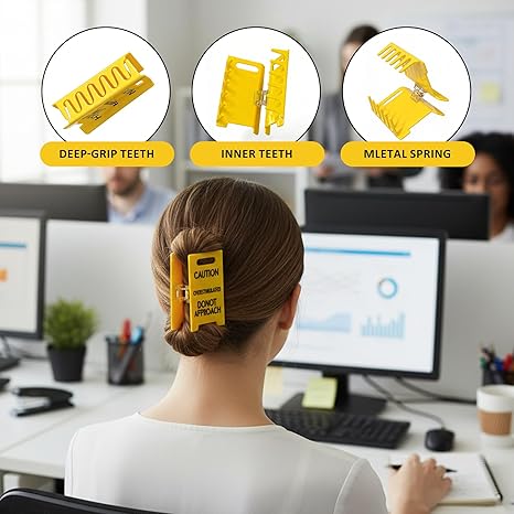 Overstimulated Caution Sign Hair Claw Clips
