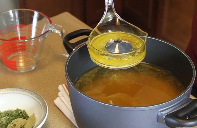 Fat Skimmer - Efficient Fat Separator for Soups, Stews, and Broths - Removes Fat Quickly and Easily 