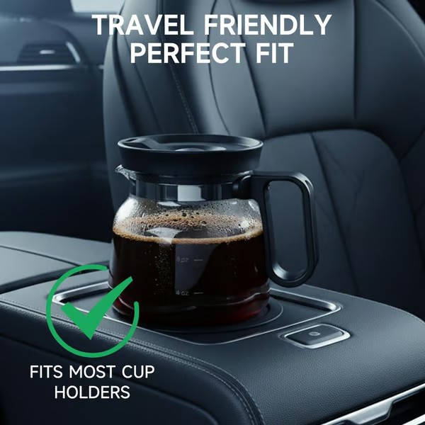 💖☕ 16 Oz Coffee Pot Style Glass Coffee Mug, Cute Aesthetic Clear Cup for Coffee Lovers