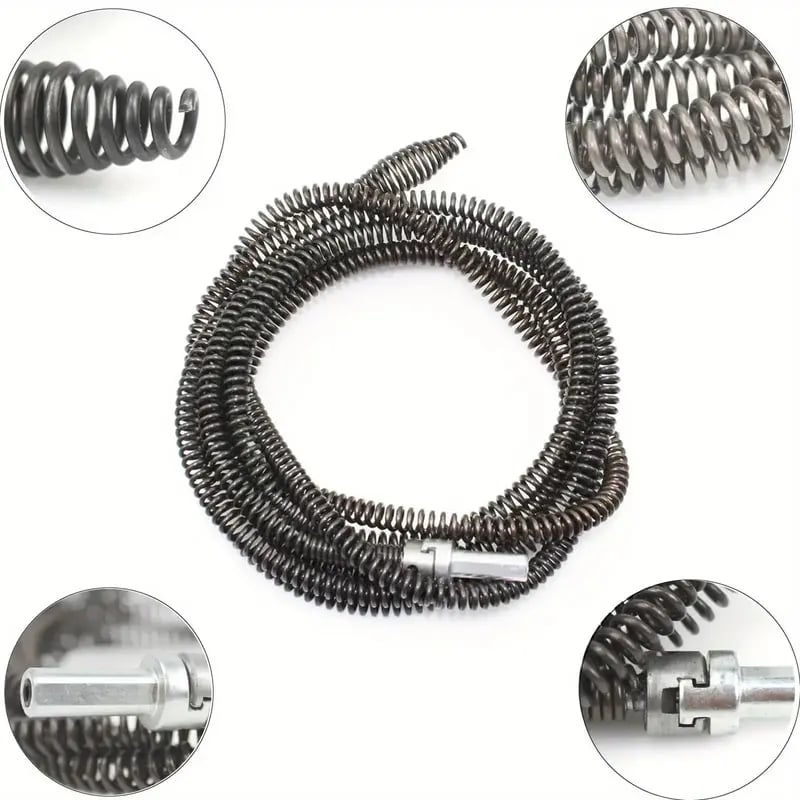 Flexible electric drill drain cleaning snake