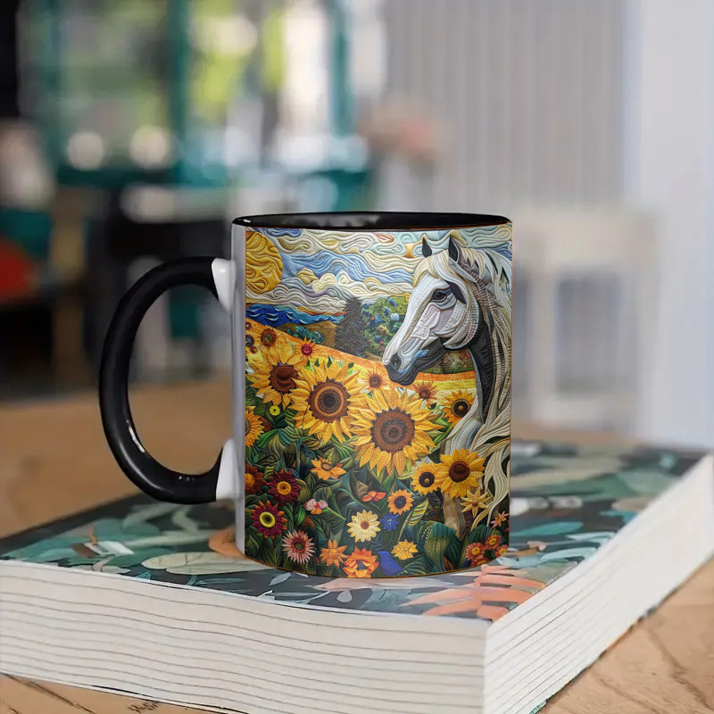 Sunflower & Horse Coffee Mug
