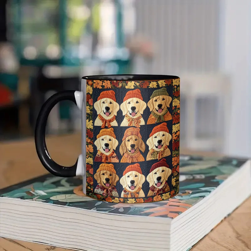 Autumn Golden Retriever Ceramic Coffee Mug