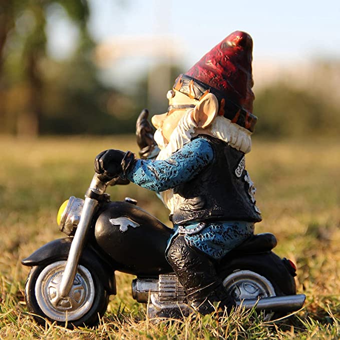 Resin Biker Garden Gnome