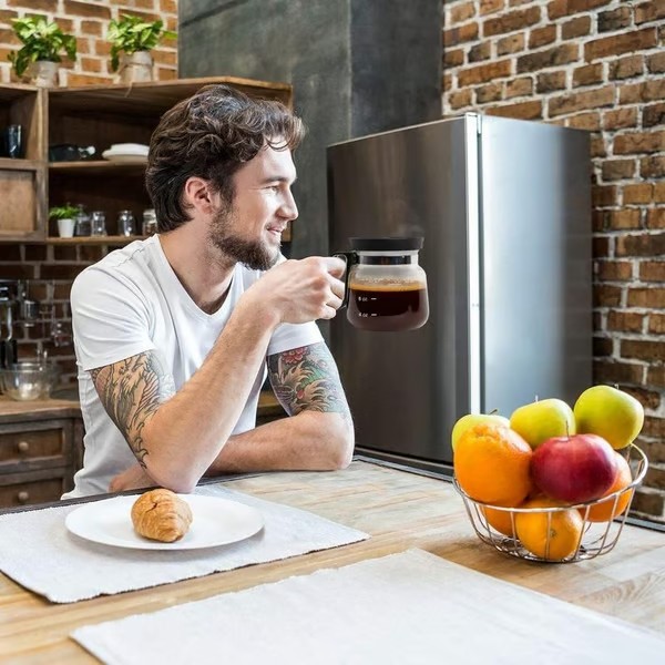 💖☕ 16 Oz Coffee Pot Style Glass Coffee Mug, Cute Aesthetic Clear Cup for Coffee Lovers