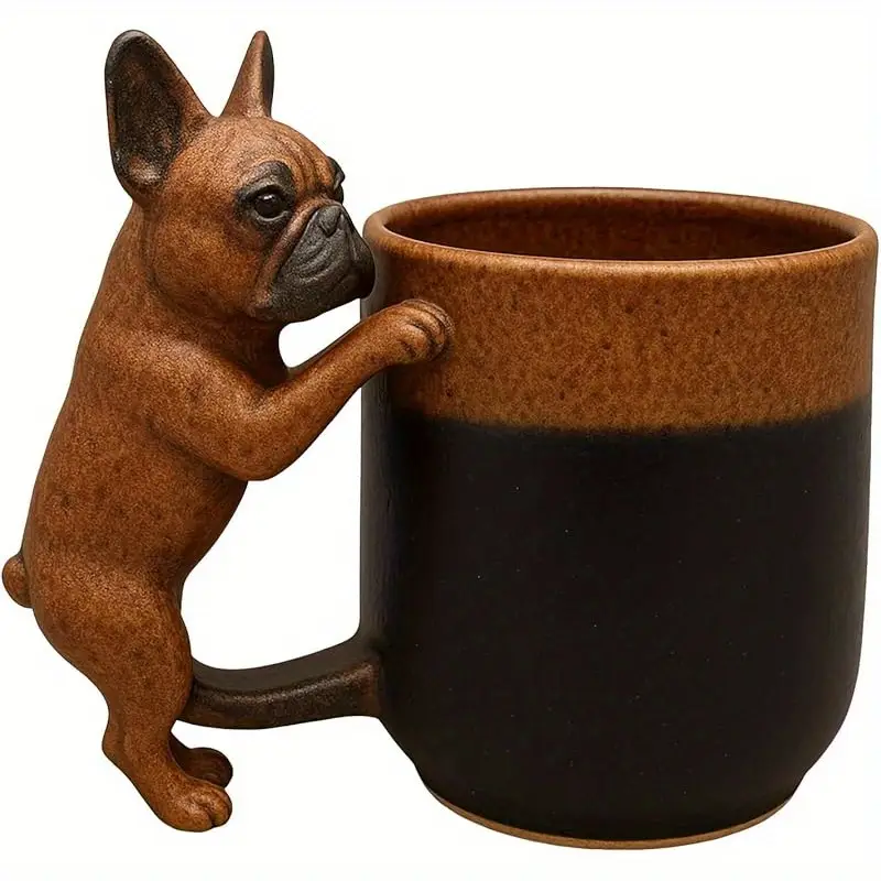 Dachshund Coffee Mug – Realistic Dog Handle Design, Non-Slip Base, Fun Gift for Dog Lovers