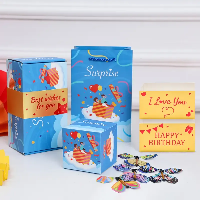 💕🎁20 Bounces Surprise Gift Box with Flying Butterfly Toys Explosio