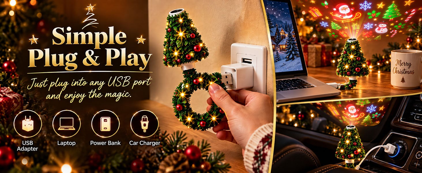 Plug and Play Hd Christmas Projector