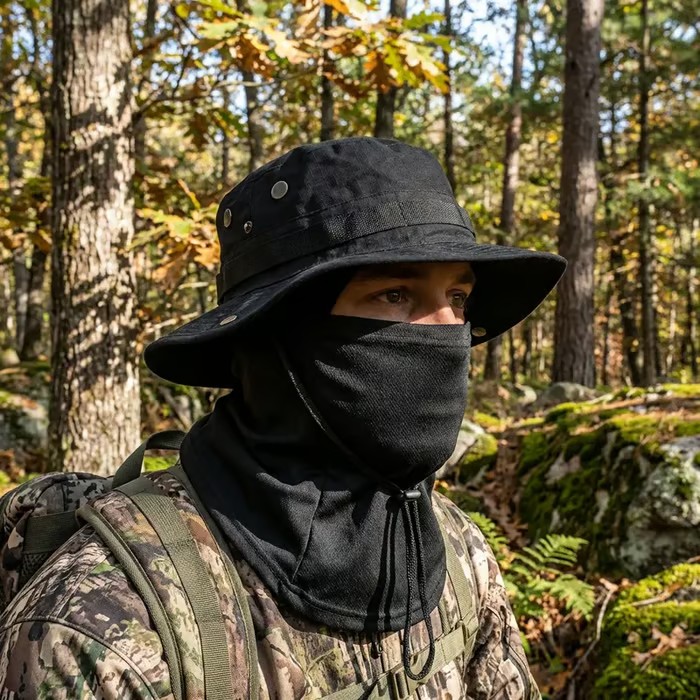 🔥Camouflage 6-in-1 Tactical Bucket Hat – Detachable Face Mask & Neck Flap for Sun Protection