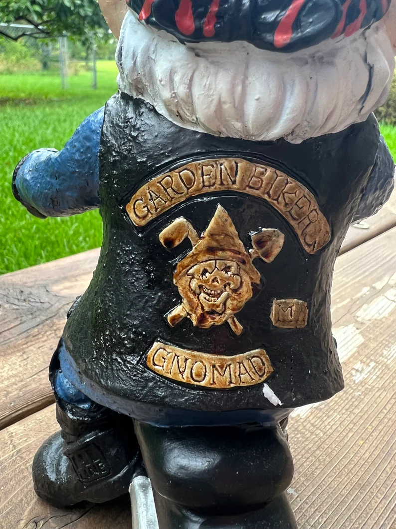 Resin Biker Garden Gnome
