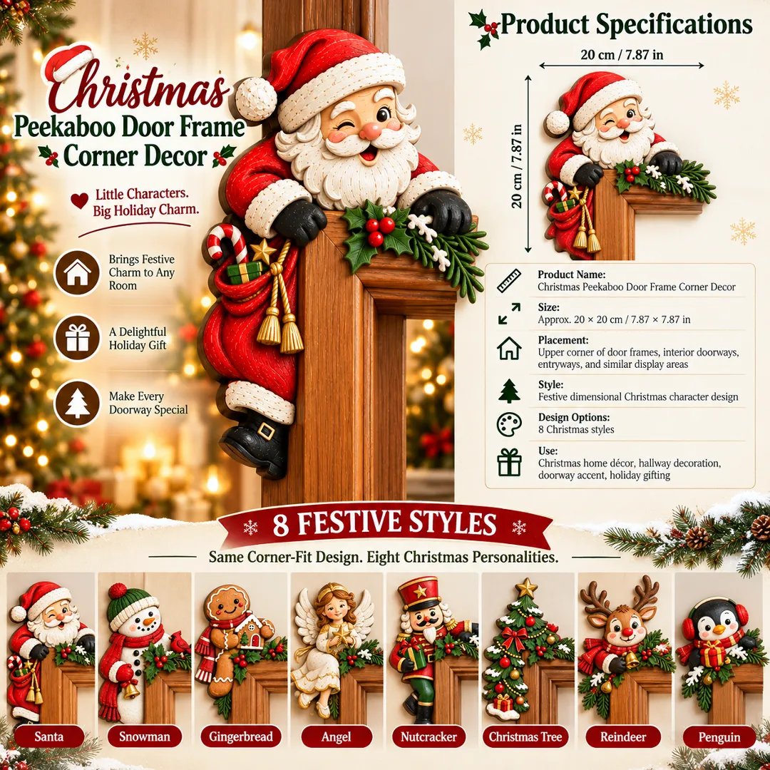 Christmas Peekaboo Door Frame Corner Decor specifications