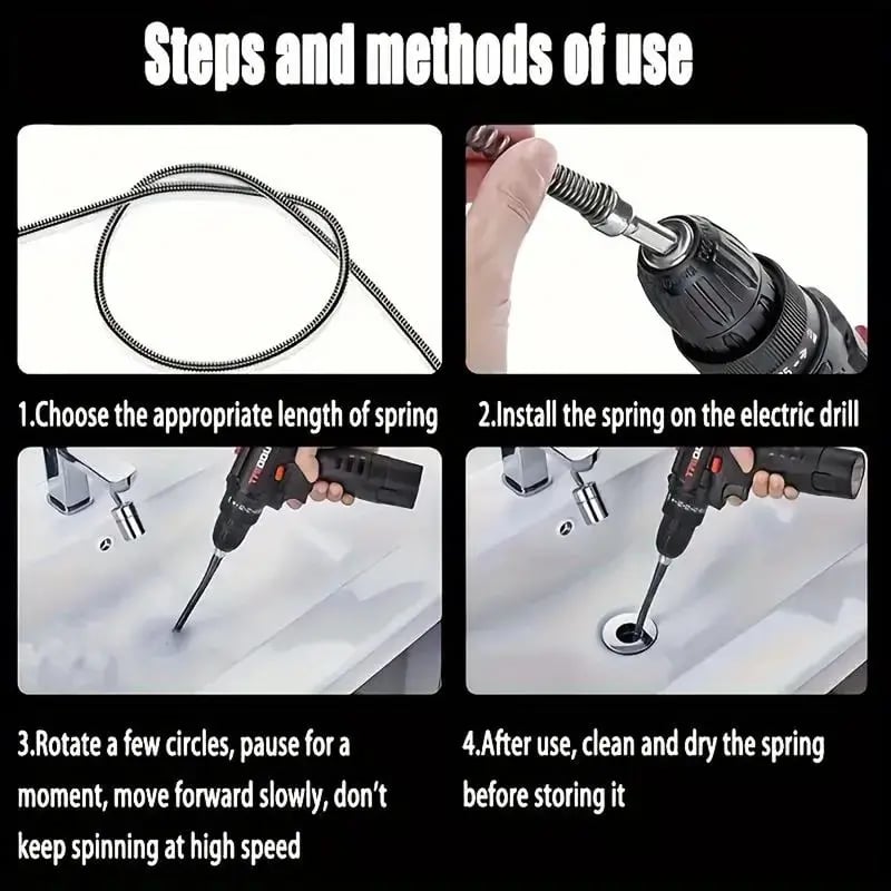 How to use electric drill drain cleaning snake