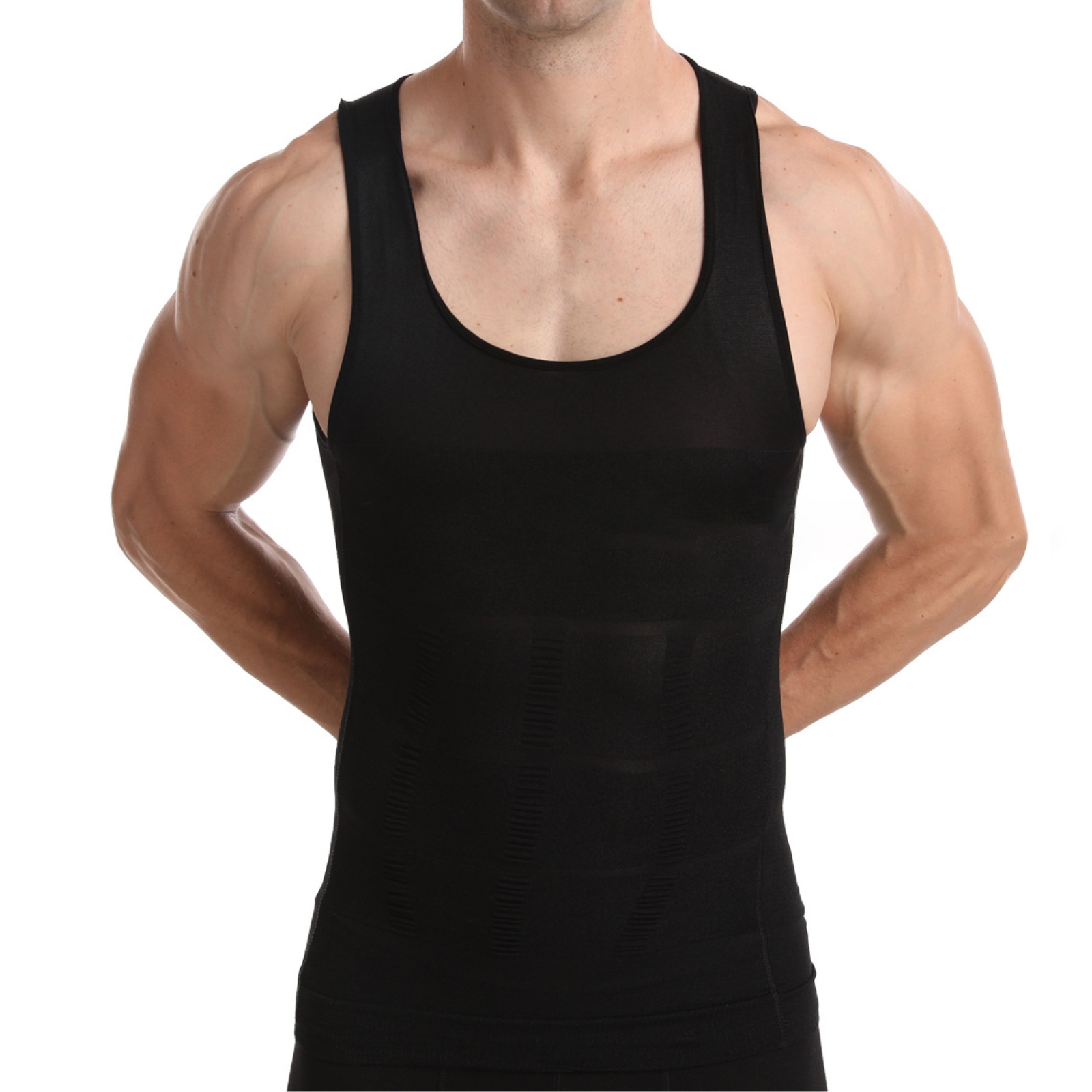 Men's Solid Scoop Neck Bodysuit Shapewear for All Seasons Underwear Casual Plain Design Biker