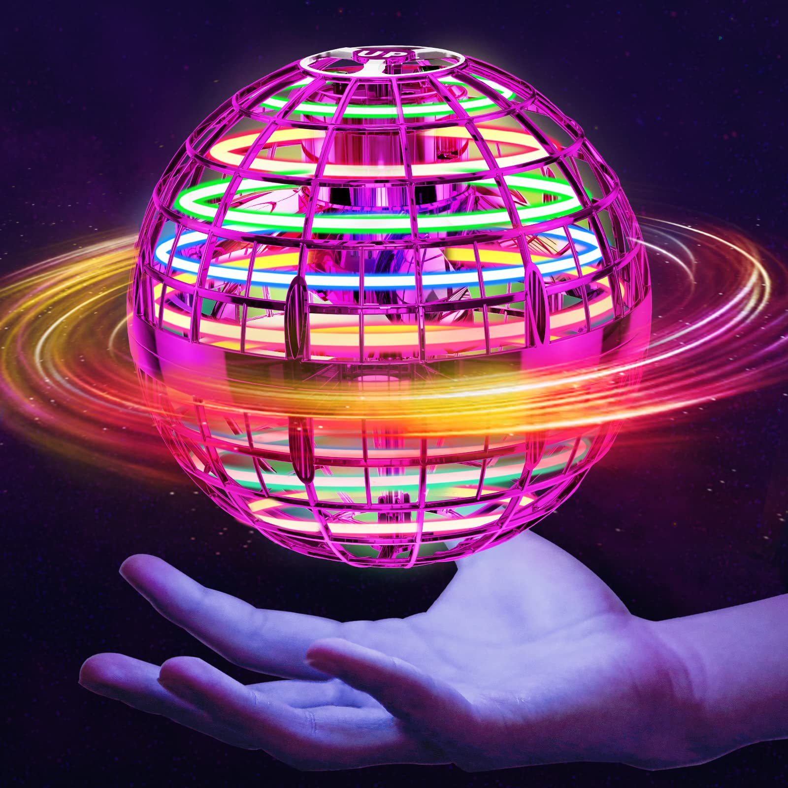 2025 Flying Orb Ball – The Perfect Gift for Kids! Magical Hover Spinner with Colorful LED Lights