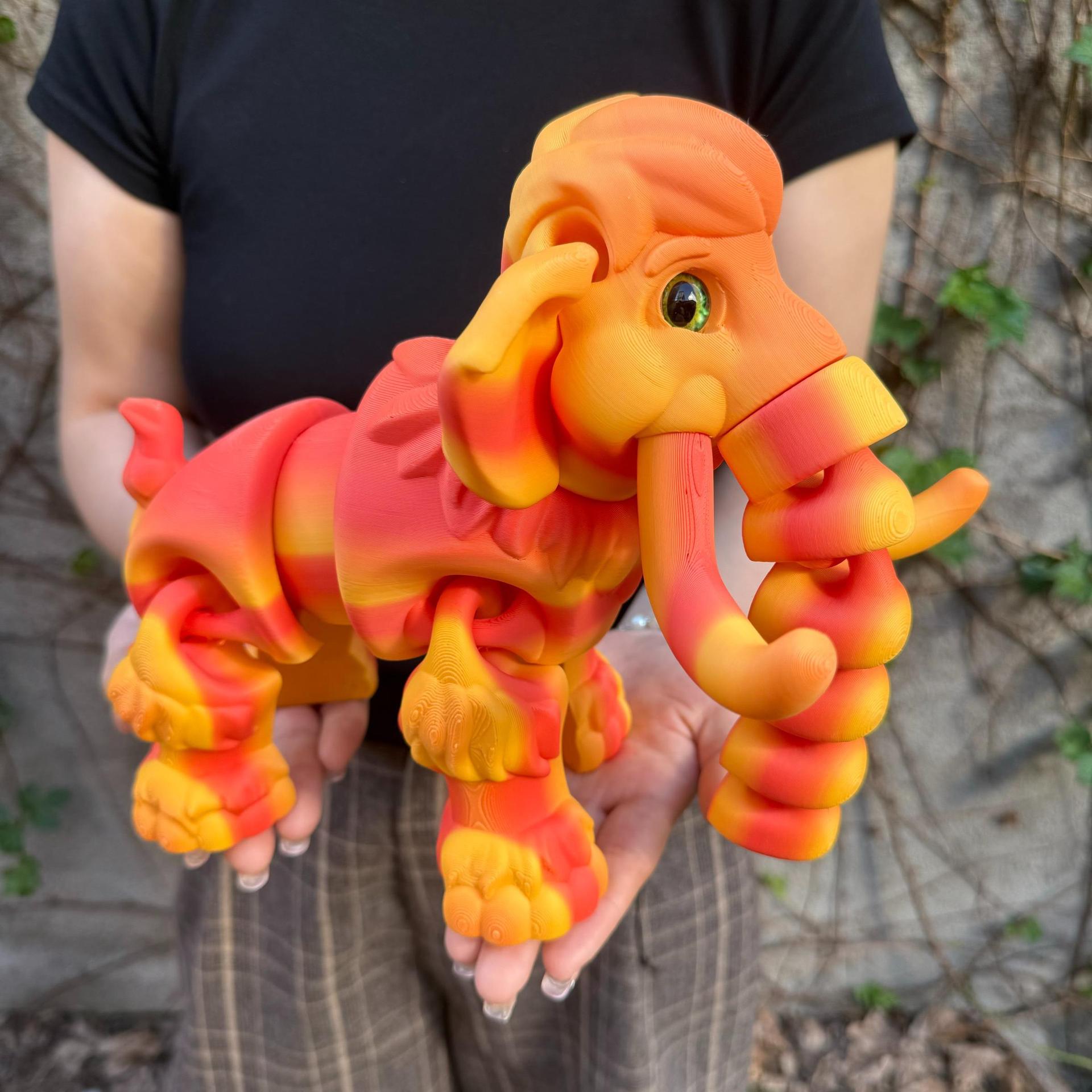 🎁 3D Printed Mammoth Toy Figure – Whimsical Home Art Piece & Collectible Gift