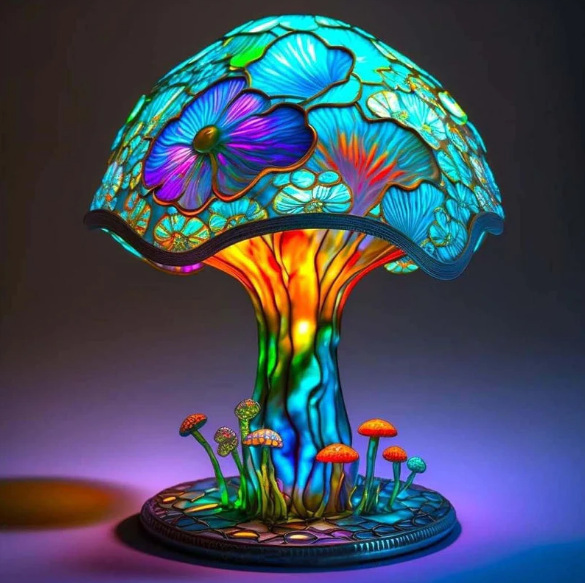 Fantasy Adventure Mushroom Resin Table Lamp