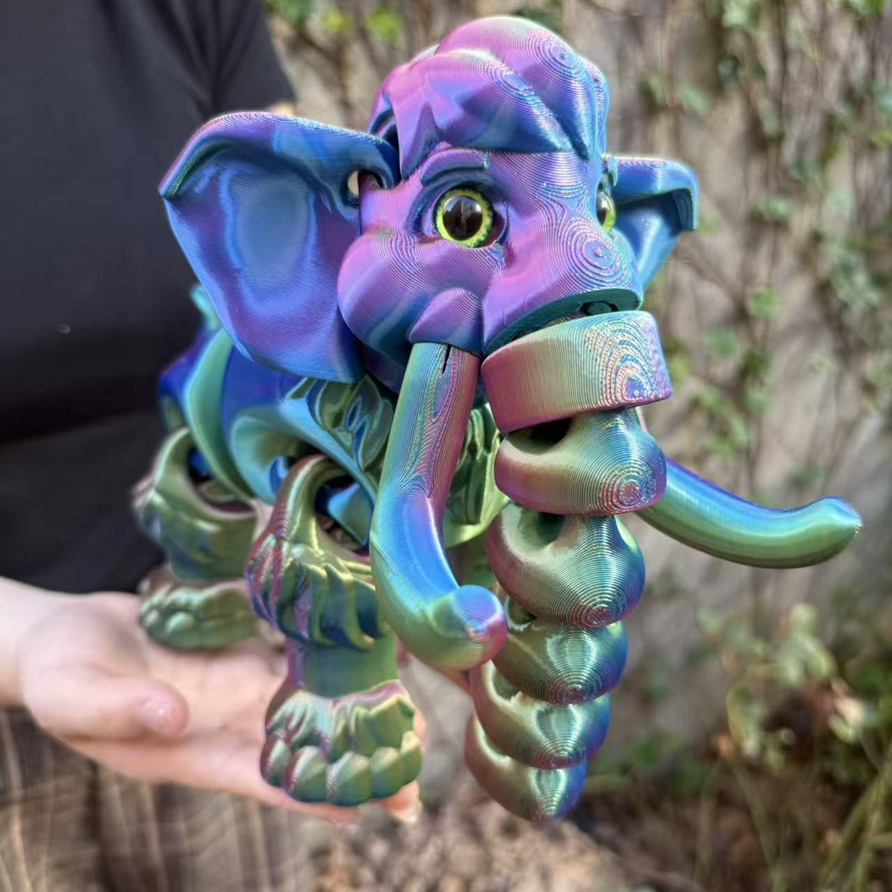 🎁 3D Printed Mammoth Toy Figure – Whimsical Home Art Piece & Collectible Gift