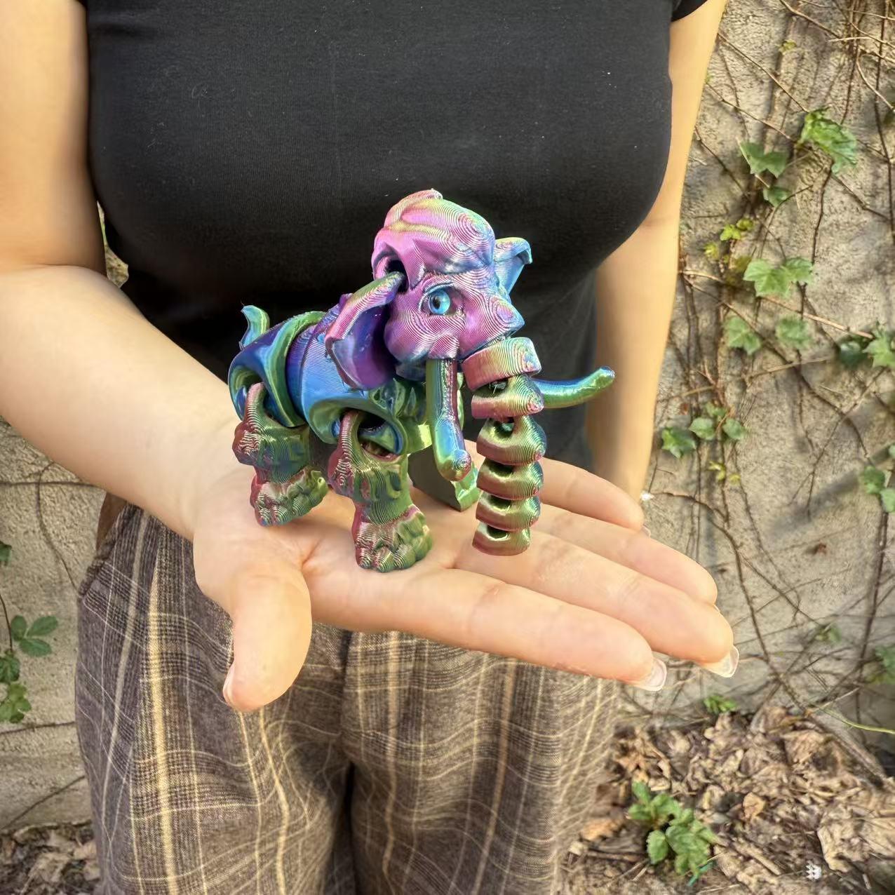 🎁 3D Printed Mammoth Toy Figure – Whimsical Home Art Piece & Collectible Gift