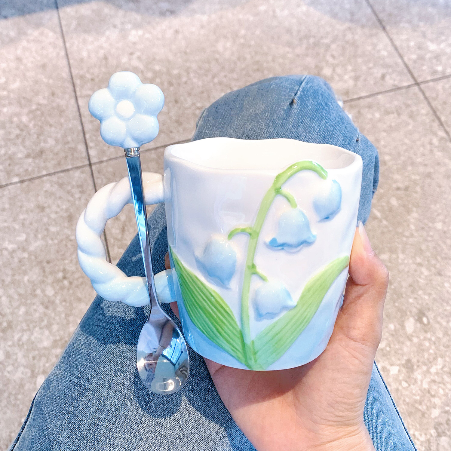 3D Handmade Bell Orchid Mug