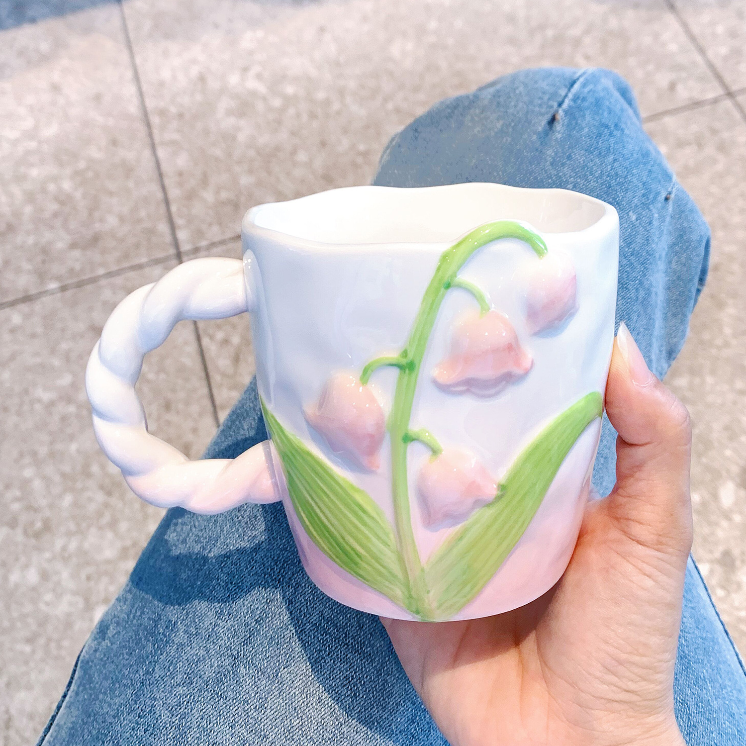 3D Handmade Bell Orchid Mug