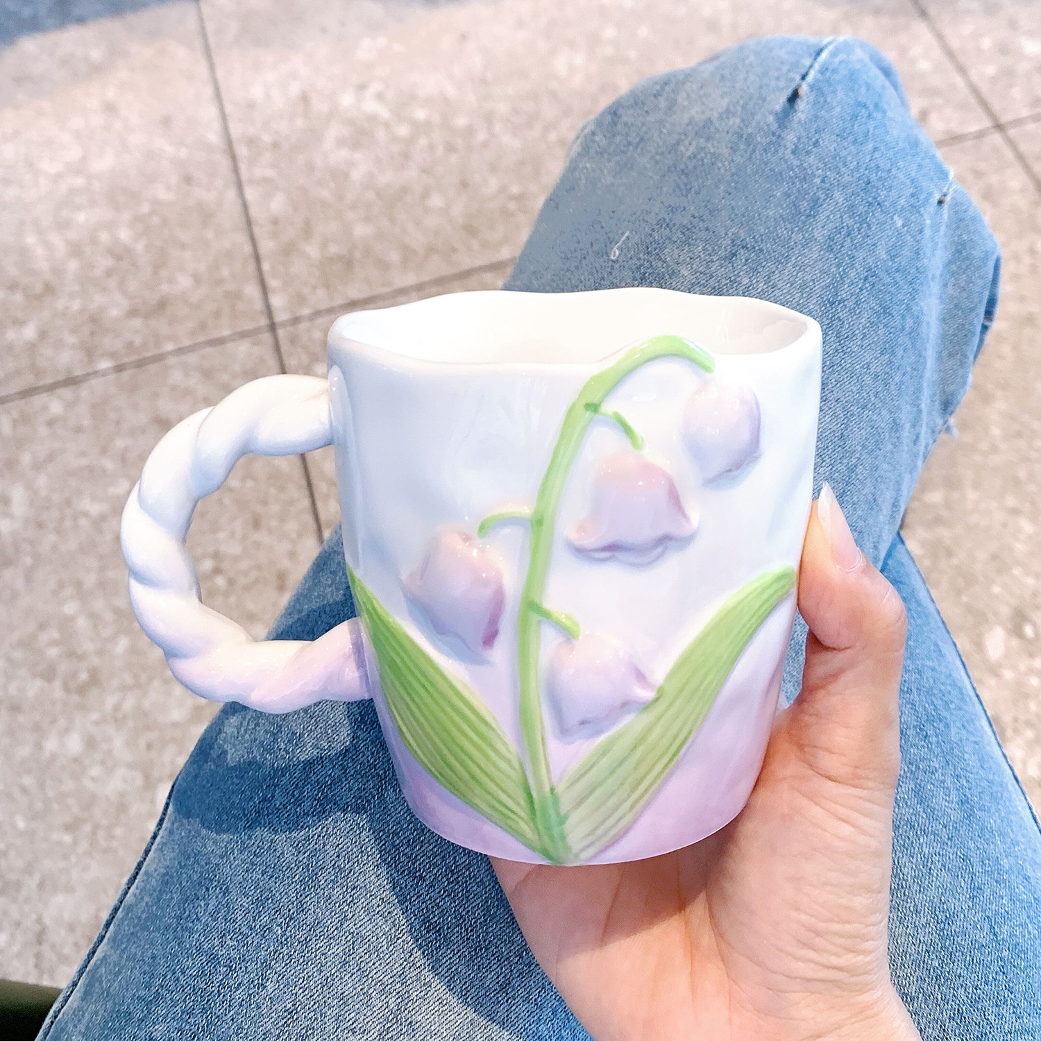 3D Handmade Bell Orchid Mug