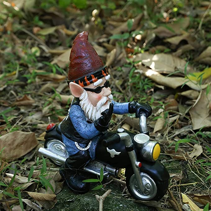 Resin Biker Garden Gnome