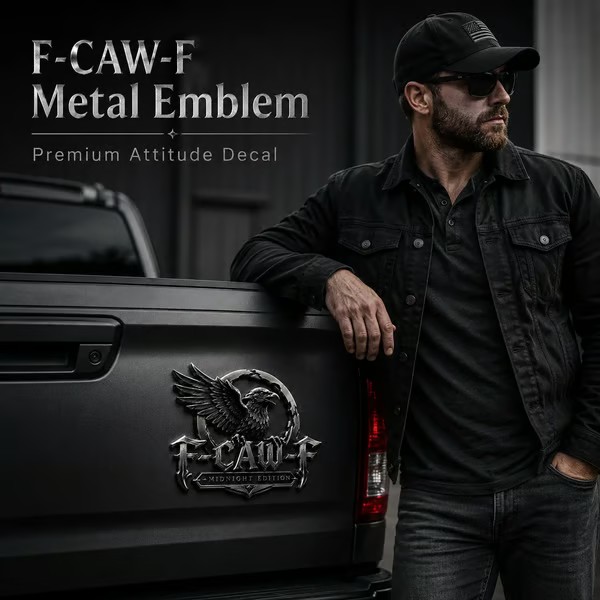 🦅 F-CAW-F "Midnight Edition" Metal Emblem - Premium Attitude Decal