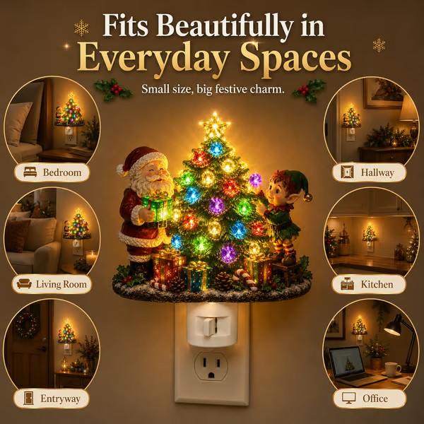 🎄Jeweled Christmas Tree Plug-In Night Light