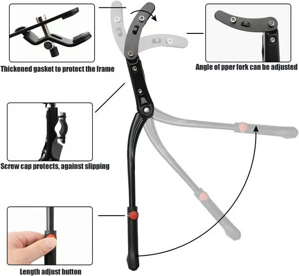 🚲 Premium Adjustable Bike Kickstand – Stability Meets Durability
