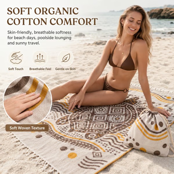Multifunctional 2-in-1 Sand-Resistant Towel Bag for Outdoor & Travel Use