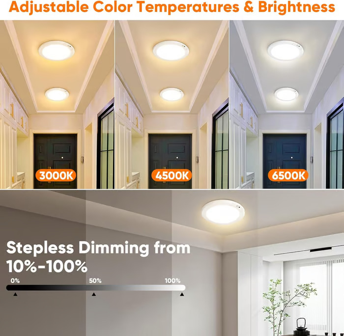 🔌Rechargeable Magnetic Wireless Motion Sensor Ceiling Light with Remote💡