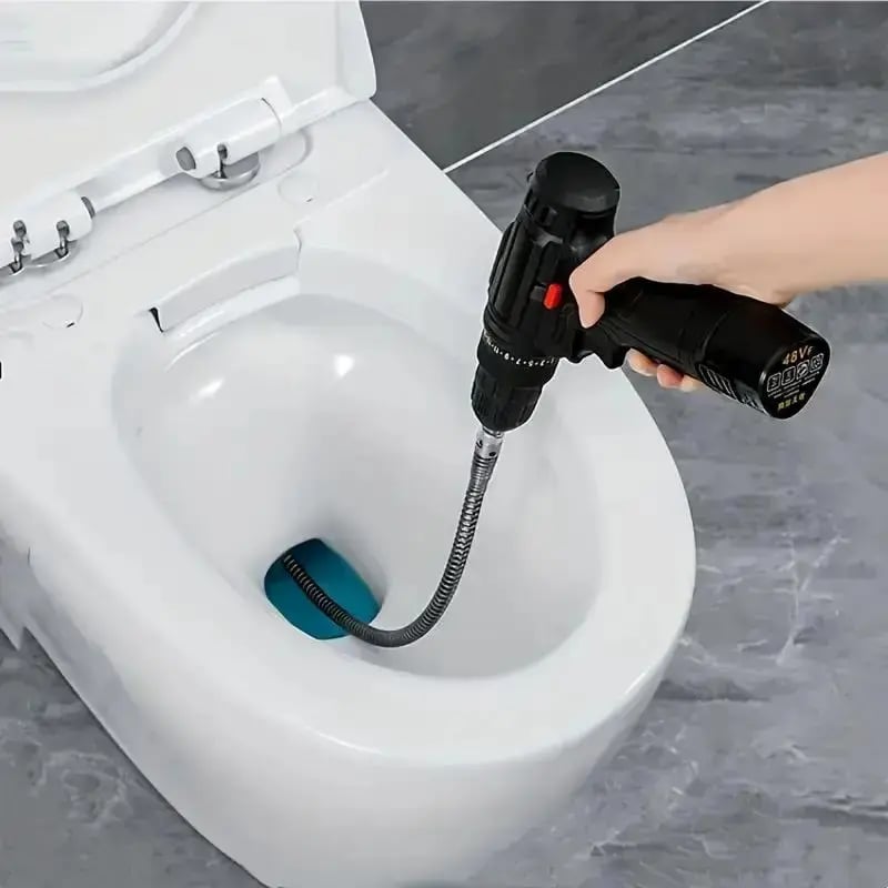 Drain cleaning snake used in toilet drain