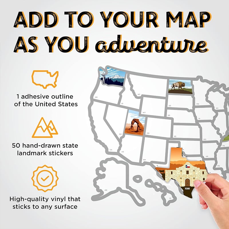 Travel map displayed on RV