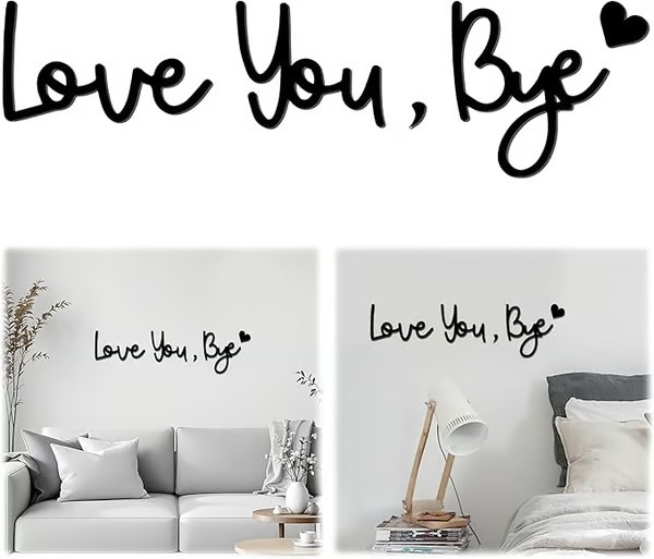 "Love you Bye" ✨Wooden Wall Hanging Sign Decoration - No Wall Damage