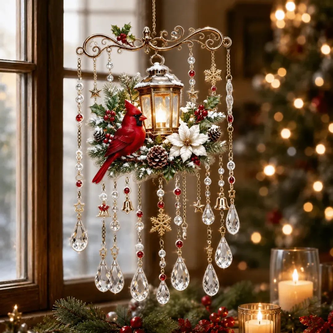  Handmade Christmas Stained Glass Window Hanging