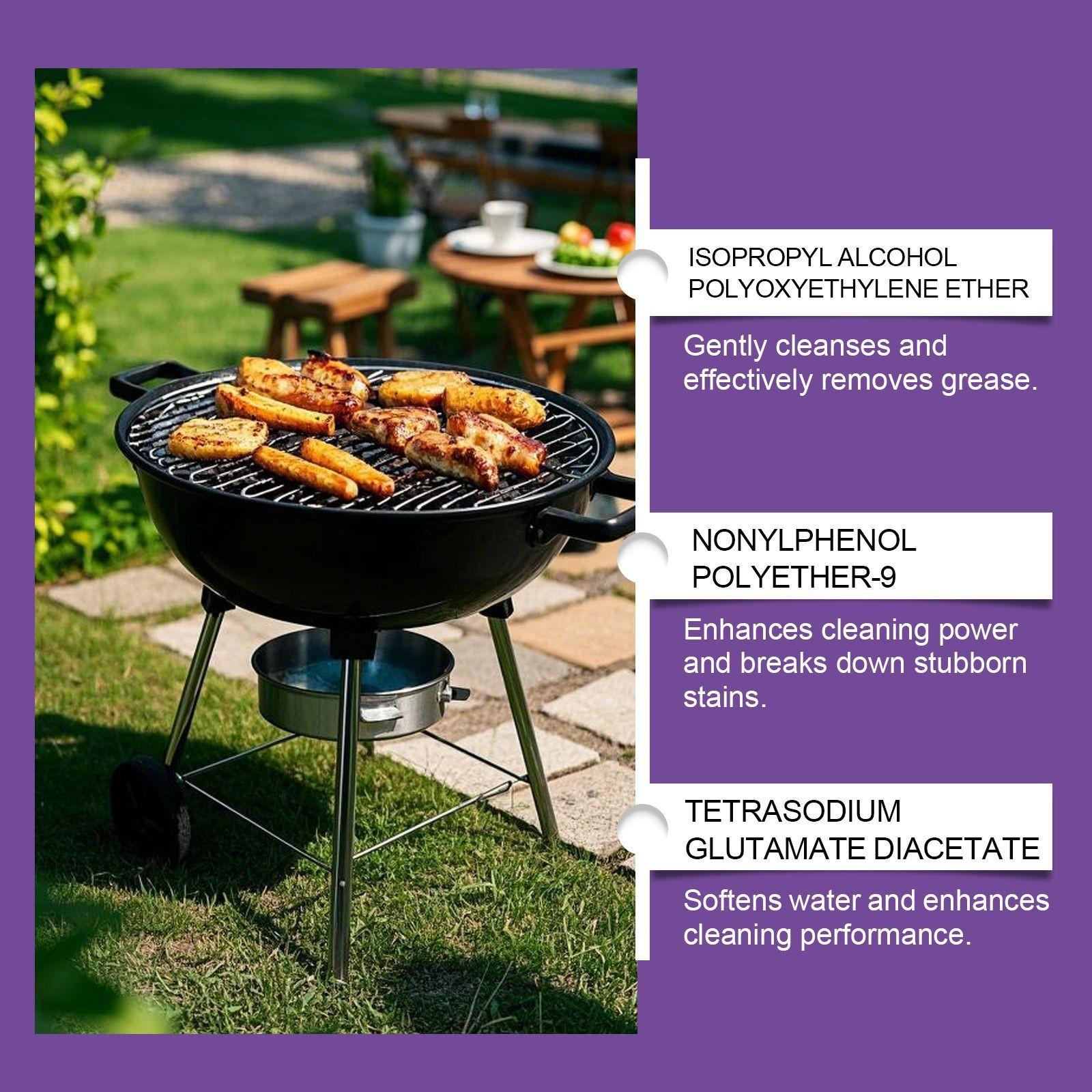 120ML BBQ Non-toxic, Heavy Duty, No Residue Grill Cleaner Degreaser Spray, All-Purpose Smoky Stain & Grease Remover, Fast-Acting Deep Cleaning Formula